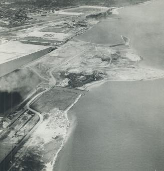 Image shows an aerial view of the waterfront.