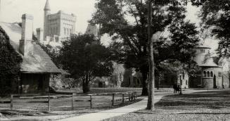 A shady corner of the campus. The west side of University College, Toronto