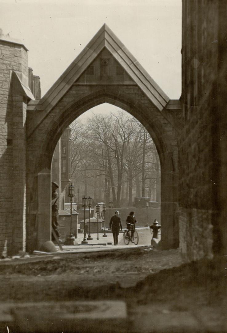 A finished archuray at marseby memorial looking an queens park