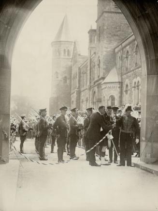 The luintenant governor opening the roadway through the tower - he is here shown lading the rope to Supt