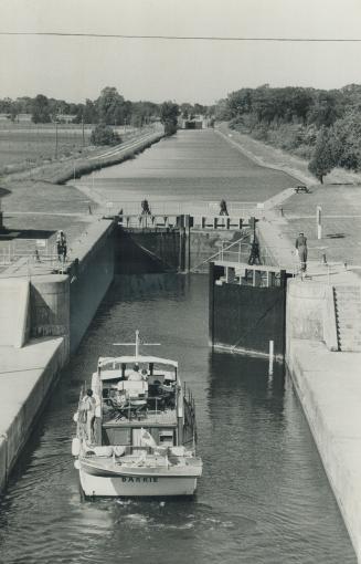 Boat enters a lock on Trent Canal, Waterway has as much to offer as Amsterdam canal