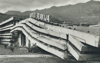 Three floors of this fashionable hotel in the summer bathing resort of Budva in the Montenegro Mountains were sandwiched