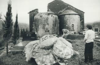 Fresh grove of 5yr. old gire and her uncle just buried in village Sutonichi in graveyard of now Destroyed serbiou Ortodox Church St. Jovan built in 1887