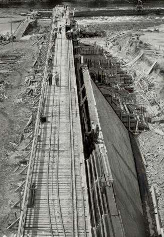 One of the huge dams under construction in the Ogoki diversion plan