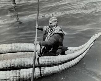 The Craft and the Cap are Inca but the man is a modern dweller of the Andes, where the old ways are preserved, perhaps because they still work. [Incomplete]