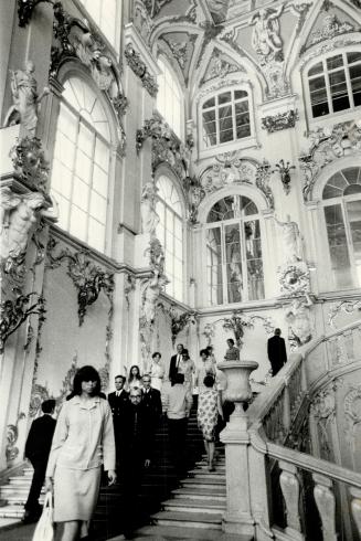 Above: A corner of the ornate lobby and staircase of the famed Hermitage Museum