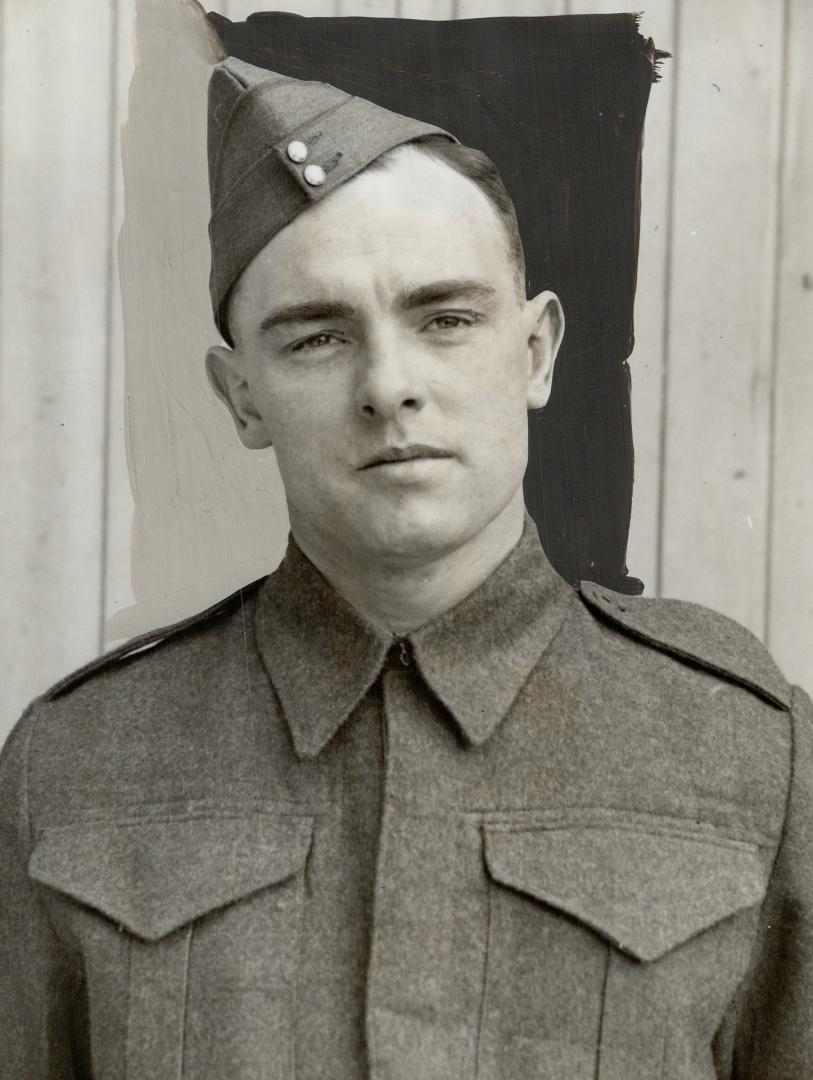 Star man in signals, Edward C. Treleaven, son of Mr. and Mrs. F. G. Treleaven, Ossington Ave., who has enlisted with the Royal Canadian Corps of Signals