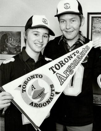 They're going: Denis Foster, left, and Professor Ken McCuaig won trips to the Grey Cup