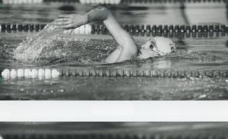 Lonely vigil: Alex Baumann spends four to five hours in the pool a day, practising for the Olympics