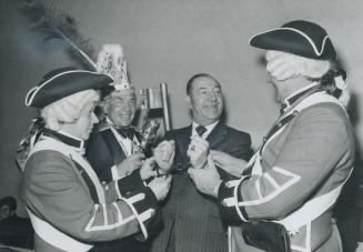 Alderman Fred Beavis , second from right, was kidnapped Saturday by the German Canadian Toronto Carnival Societies, to launch pre-lenten carnival. His(...)