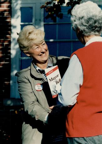 Markham mayoral candidates meet the people, Carole Bell (left) and Ron Dancey are busy talking with residents as each tries to pull ahead in the race (...)