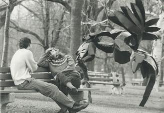 Newest chuckle at Queen's Park, Part of a huge three-piece sculpture by Toronto artist Peter Bowyer draws an I don't believe it! reaction from a young(...)