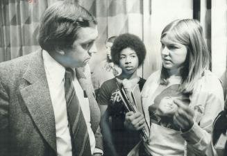 Mock press conference at Toronto Eastdale Secondary School gave NDP Leader Ed Broadbent some lumps