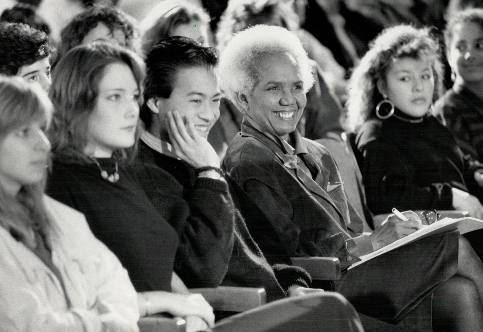 Rosemary Brown, second from right, feminist and former member of the B