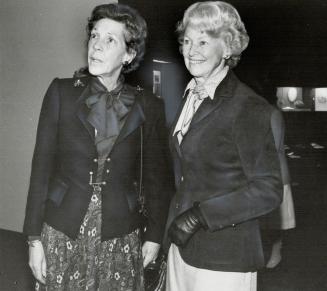 Above, Mona Campbell, co-chairman of the first ROM development and expansion campaign and a director of the TD bank, admires a Mongolian yurt with Betty Cassels