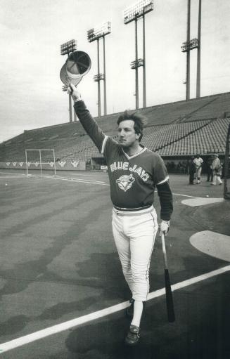 Bill Caudill practiced his wave after he slammed a ball into the stands