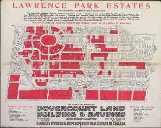 Image shows a map of Lawrence Park estates and southern addition Strathgowan, Toronto, Ontario.…