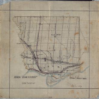 Image shows a map of York Township, Ontario.
