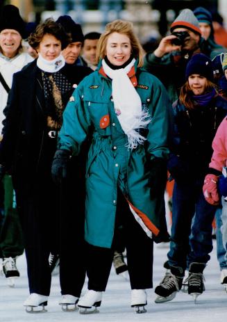 Skating on Rideau canal in Ottawa Clinton visit