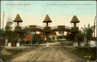 Arch in Driveway, Ottawa (3000 Varieties of Canadian Wood used in construction)