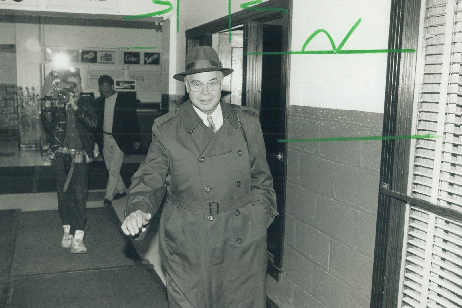 Centre of the storm: Gardens treasurer Donald Crump arrived at the arena for a meeting with Steve Stavro and Donald Giffin