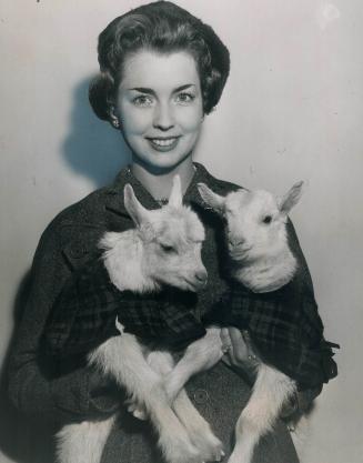 Lady Dalkeith holds two tiny kids born just two hours before the picture was taken at the Royal Agricultural Winter fair, which opened today. Lord Dal(...)