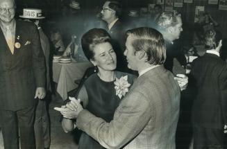 Teamed up politically and on the dance floor, Ontario Premier William Davis dances with Scarborough East Conservative candidate Margaret Birch last night