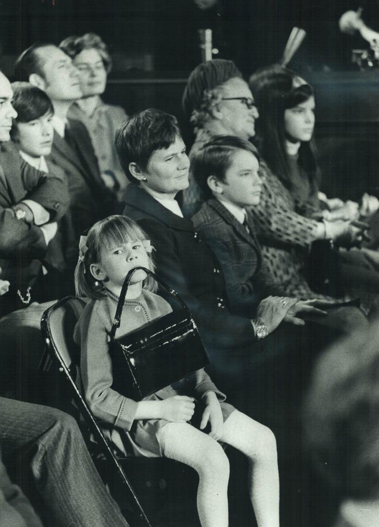 The family of William Davis watch from the gallery in the legislative chamber at Queen's Park today as he is sworn in as Ontario's new premier. From l(...)