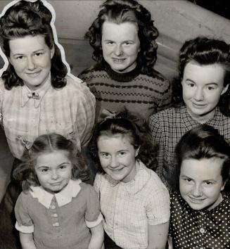 Six daughters of the Ambassdor de Hauteclocque, pose for The Star cameraman