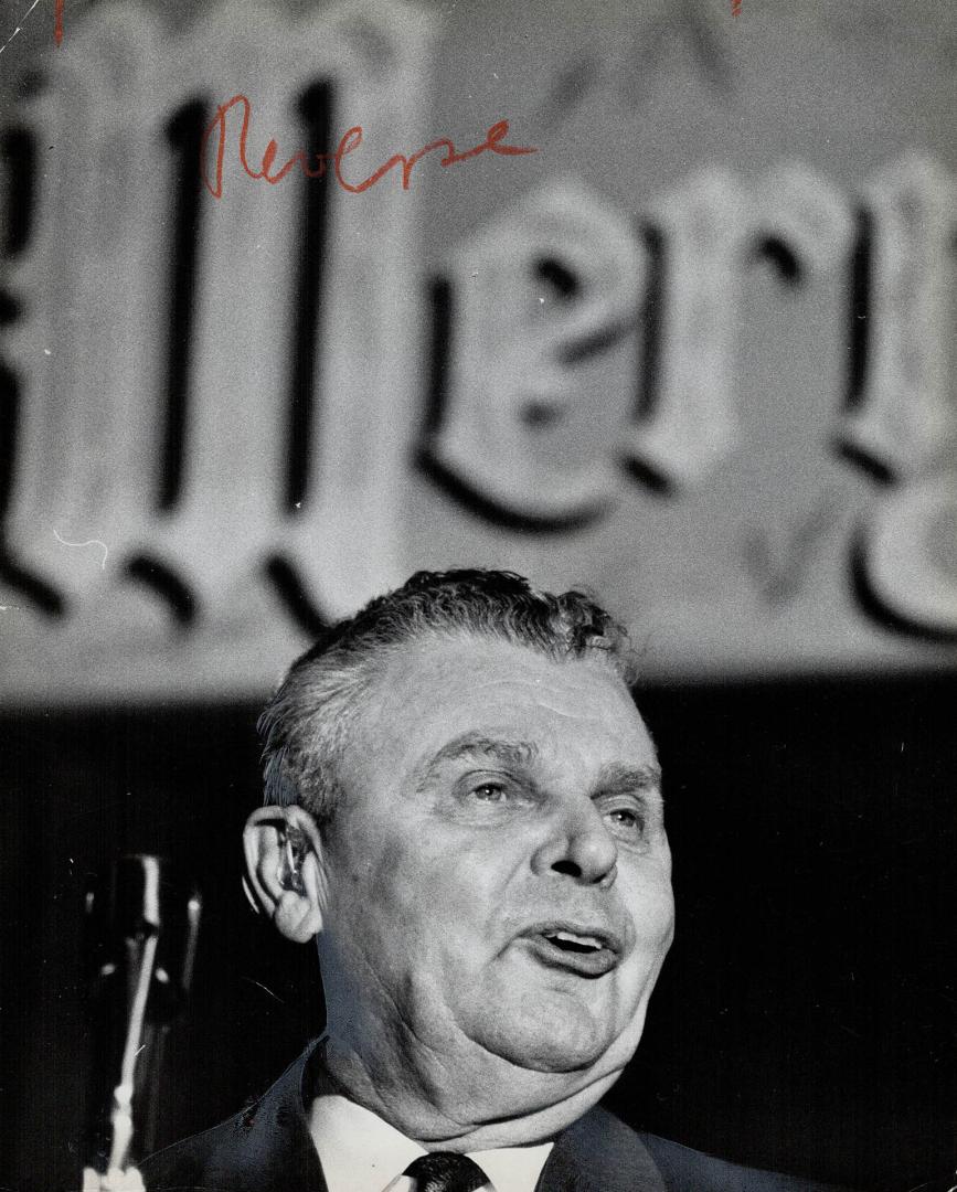 Opposition leader Diefenbaker speaking in Toronto