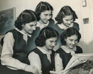 Famous five pose happily in 1948