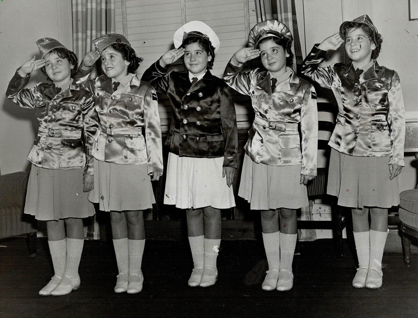 These uniforms are worn by the quints when they appear at Maple Leaf Gardens