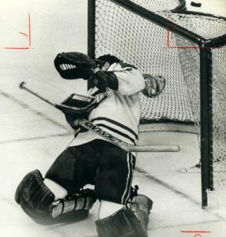 Ron Ellis' shot knocked off Ken Dryden's mask