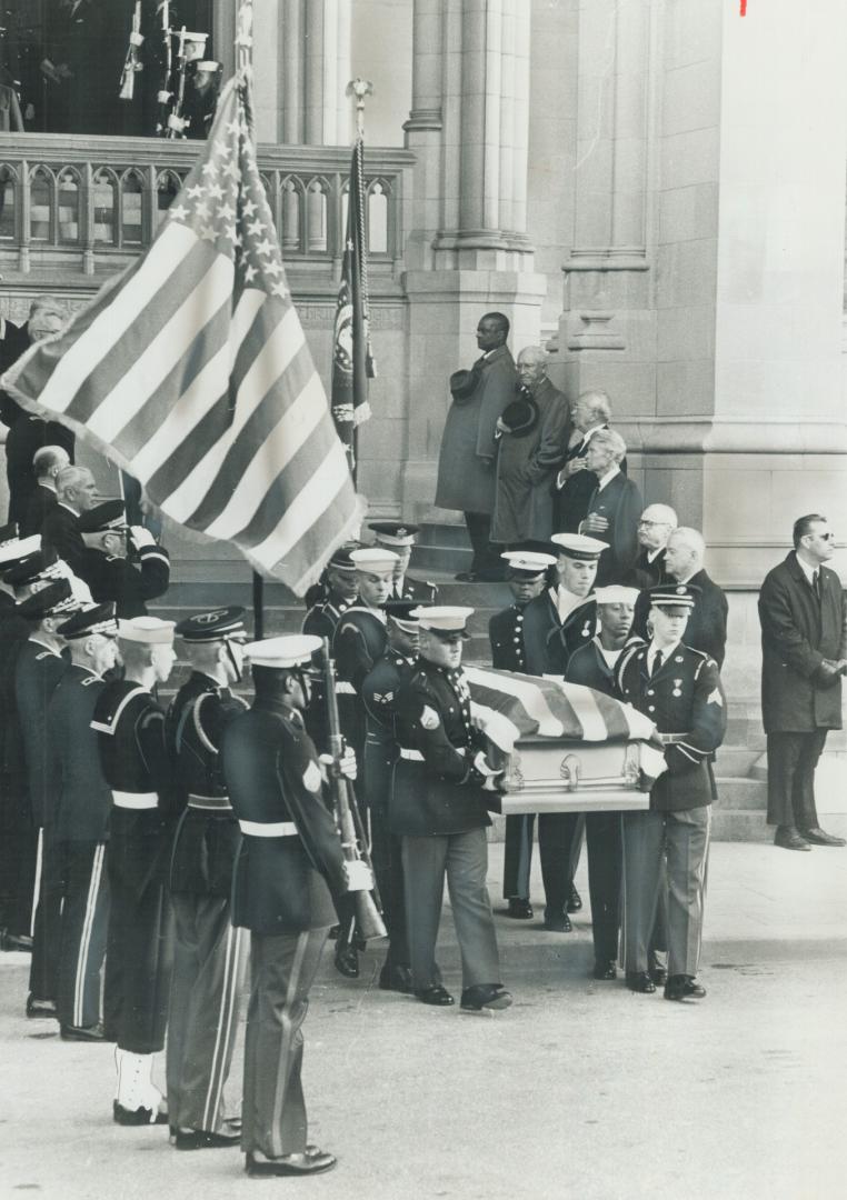 Flag-Draped Casket of former U