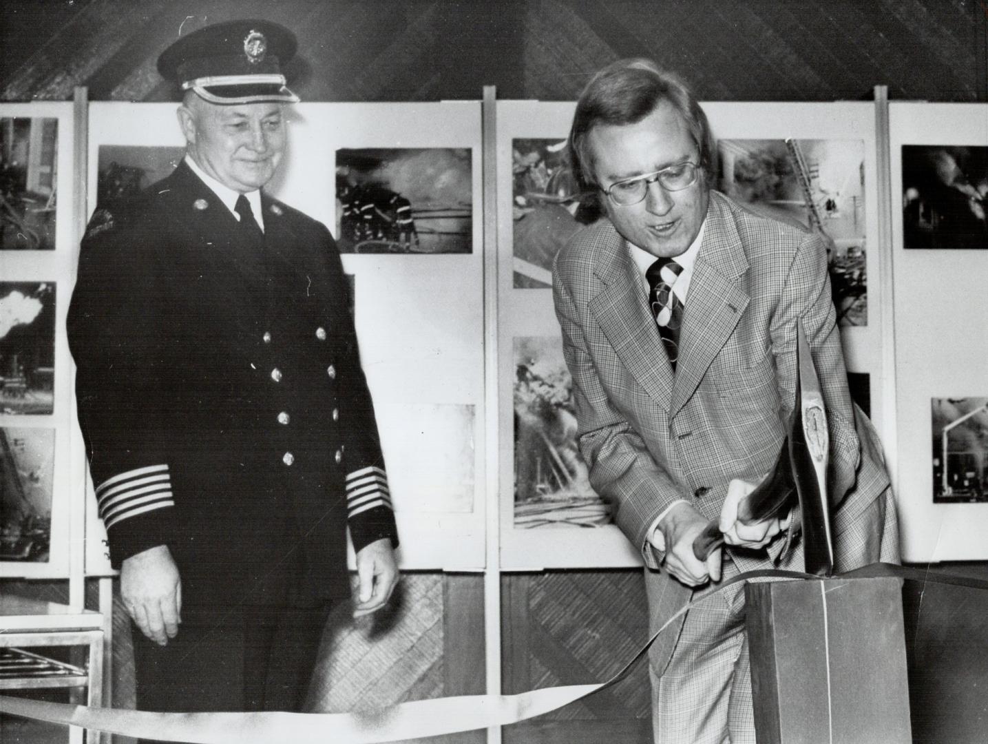 As an alderman he chopped the ribbon to open Yorkville fire hall