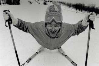 Albertville? Me? While British reporters ran around France searching for notorious ski jumper Eddie (The Eagle) Edwards, he was actually at Mans field Ski Resort for a charity function yesterday