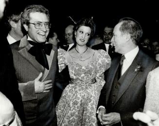 What a party! Prime Minister Pierre Trudeau joins Mayor Art Eggleton and his wife, Brenda, for the big celebration at the Sheraton Centre last night t(...)