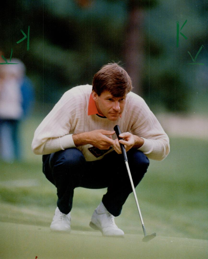 Lining it up: Reigning Masters champion Nick Faldo, far left, Australia's Great White Shark, Greg Norman, and Jack Nicklaus, above, swing into town this week