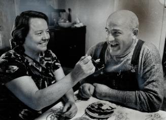 Fred Fawcett at home in Meaford with Sister Rita