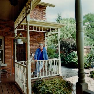 Home sweet home: Author Timothy Findley, shown with his cat at his Cannington farmhouse, left Toronto in 1964