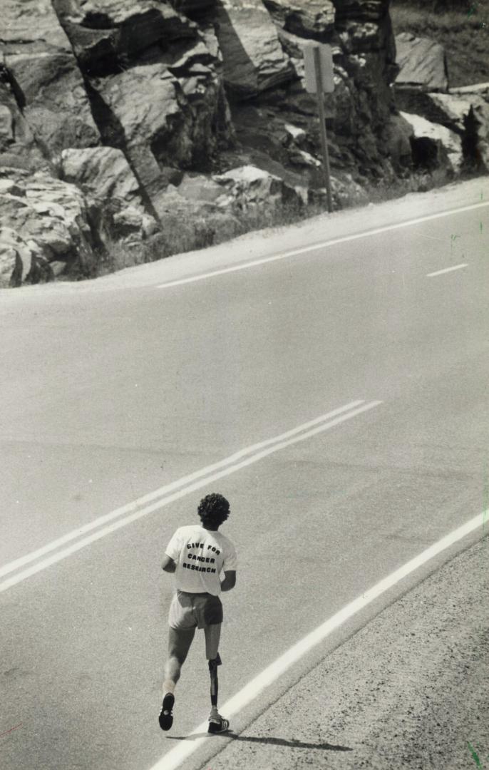 Terry Fox's cross-country run to raise money to aid cancer research, ended when doctors found cancer had spread to his lungs. Fox's courage stirred Canadians everywhere