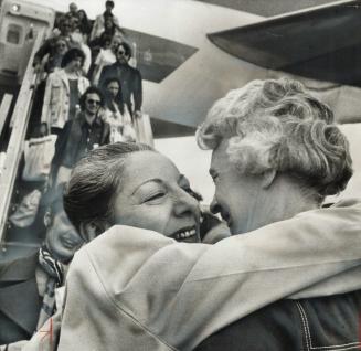 National Ballet welcomed home. National ballet founder and director Celia Franca leads her dancers from the jet that brought them back from a successf(...)