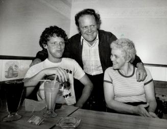 Proud parents Betty and Rolly Fox breakfast with son