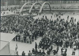 About 2,000 people attended memorial service at Nathan Phillips Square yesterday for Quebec Labor Minister Pierre Laporte, who was murdered by FLQ ter(...)