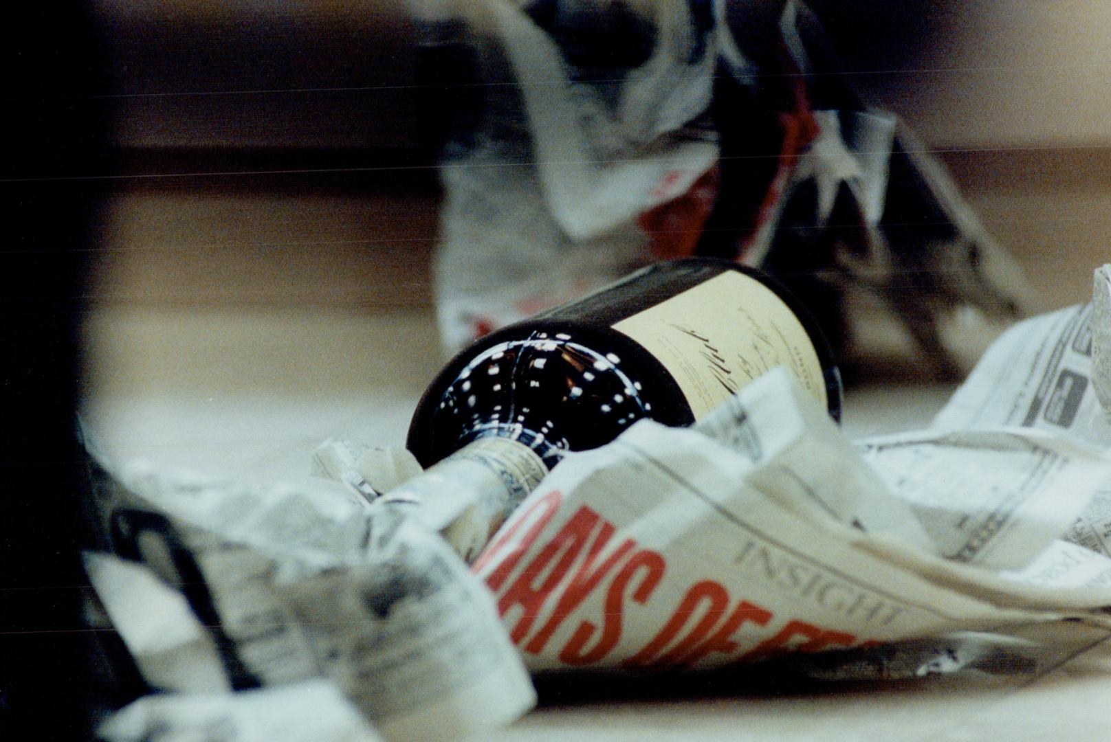 No Danger: Once the contents of the bomb were examined by police, they were found to be a radio antenna and a liquor bottle wrapped in newspapers