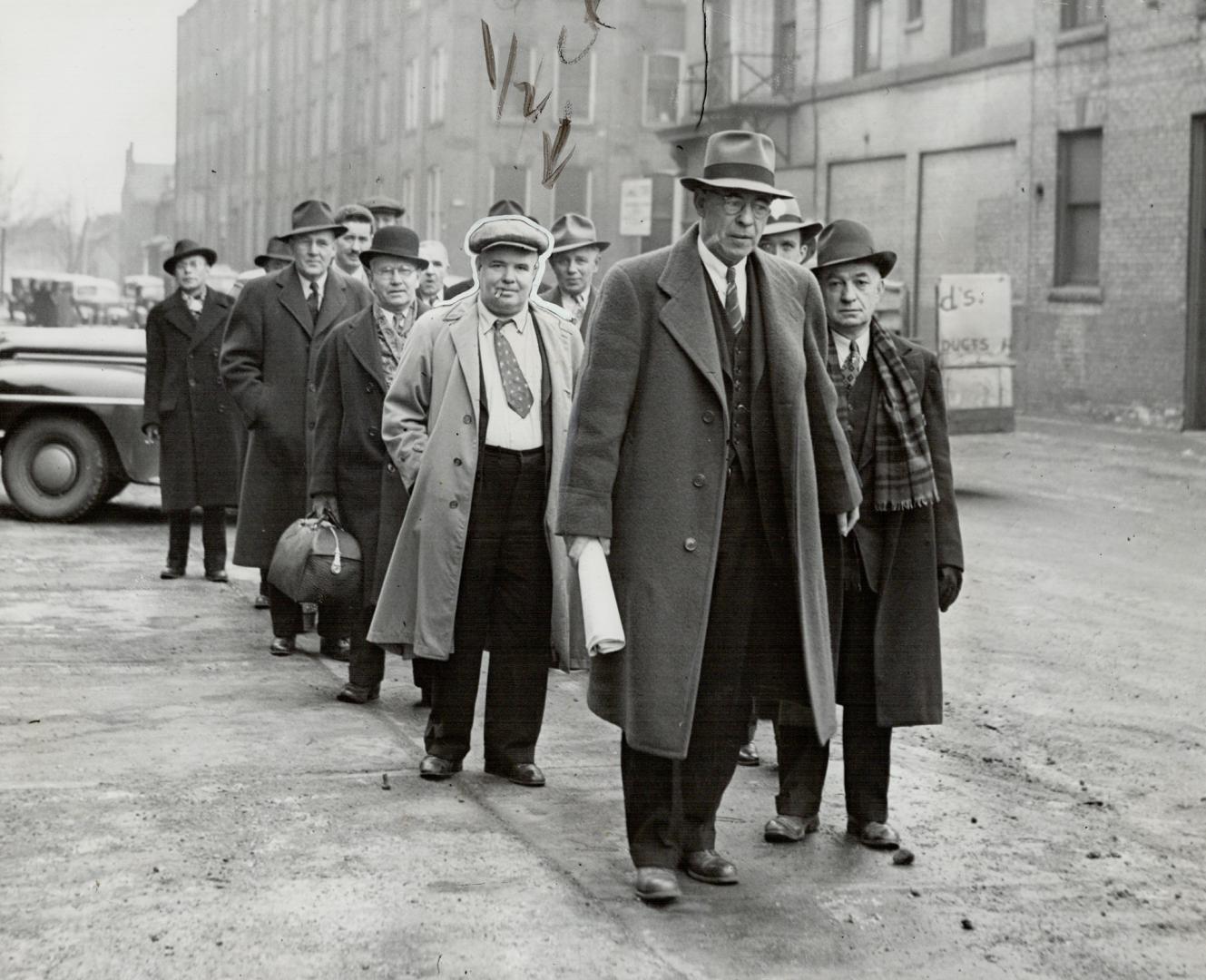 Decision of these jurors, shown outside the Hamilton courthouse, means life or death for Mrs