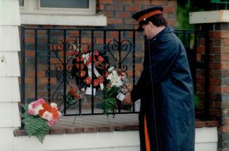 Flowers placed at Murder scene Roger Pardy