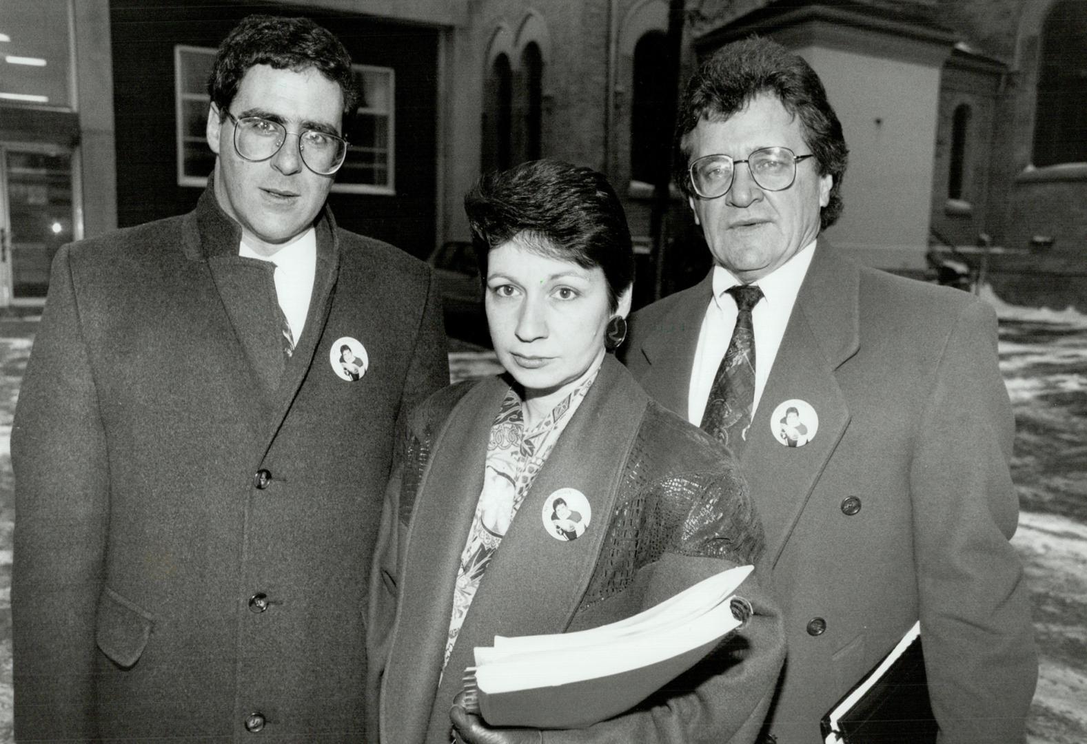 Disappointed parents: Jim and Anna Stephenson, with their lawyer, Tim Danson, left, leave the inquest into the brutal murder of their son, Christopher