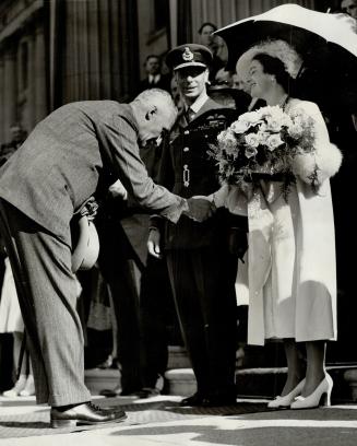 Presentation of seven heroes to the King and Queen at the open air reception on the steps of Alberta's capitol was one of the happiest moments is Edmo(...)