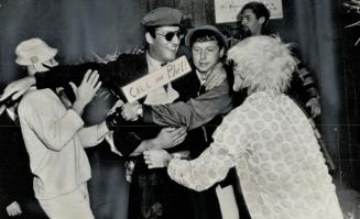 Laval University students rib the Queen's husband during a rally at a university RIN rally